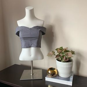 Dynamite ⎮ Houndstooth bustier crop top